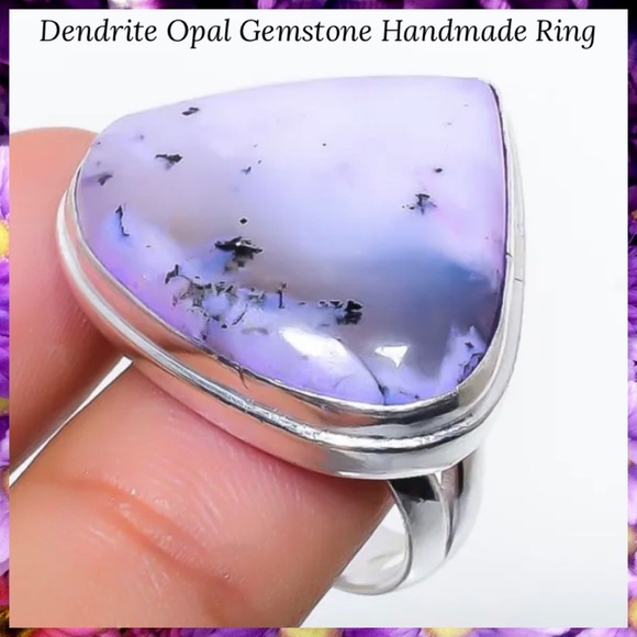 Beautiful Dendrite Opal Gemstone Handmade Ring - Picture 1 of 4